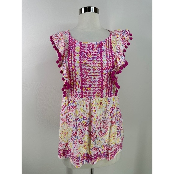 Savanna Jane Ruffle Pom Pom Blouse - Picture 1 of 9